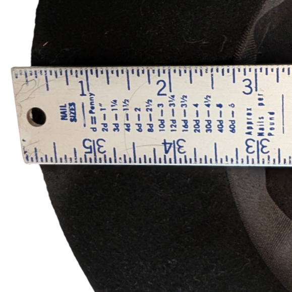 FEDORA Hat Black Wool Vintage Felted Bohemian Round Dome - Picture 8 of 9